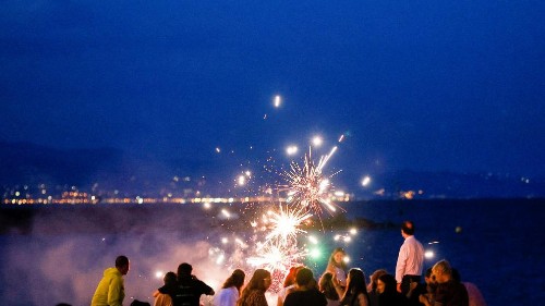 feux d'artifices plage